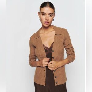 Reformation Centro Cashmere Ribbed Collared Sweater